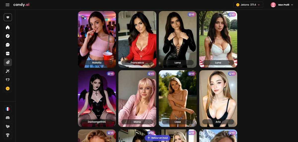 Avis Candy AI — galerie de personnages IA girlfriend