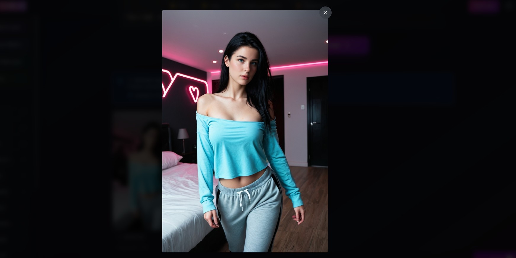 Avis FlirtCam.AI — exemple d'image générée par le personnage