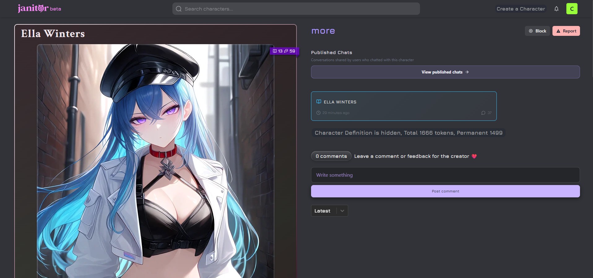 Conversation roleplay sur Janitor AI