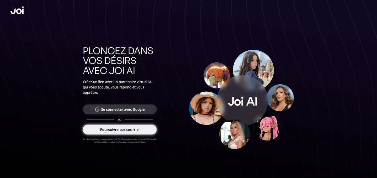 Avis Joi AI — interface d'accueil en français