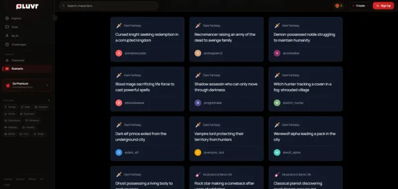 Avis Luvr AI — Scenario Builder interface de création