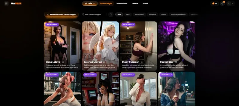 MyLovely AI — galerie de personnages multi-styles