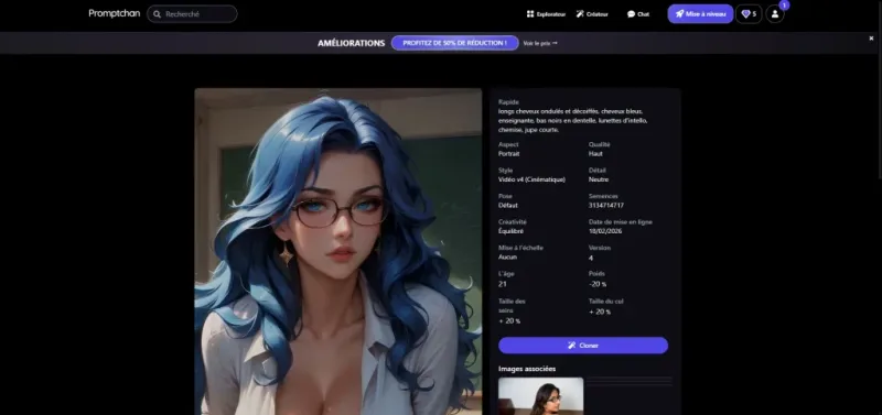 Avis Promptchan — Explore anime avec prompts visibles