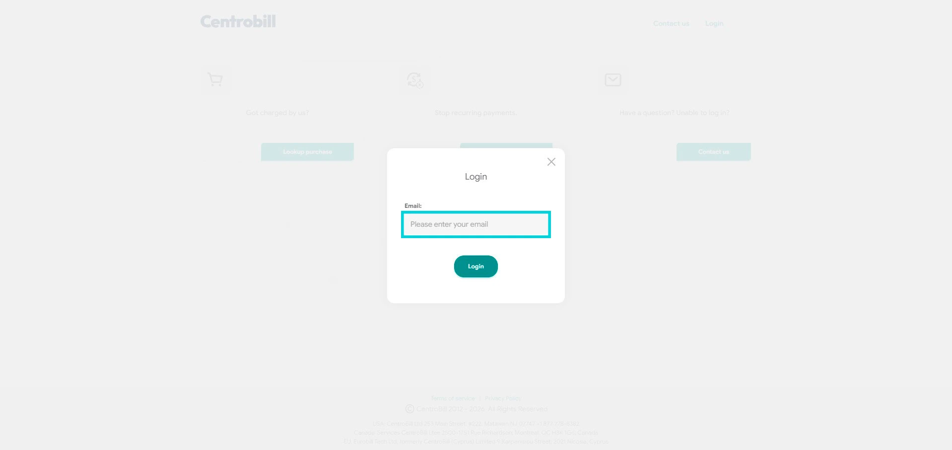 Centrobill : connexion par email