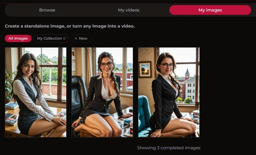 Xotic AI — exemples d'images IA générées, photoréalistes